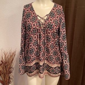 Abercrombie & Fitch Bell Sleeve Boho Blouse